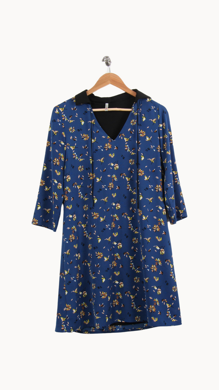 Robe Fleurie Bleue - Taille L/40 de la marque I.Code | PARAD65200 - Vendu par Paradigme - Image 2