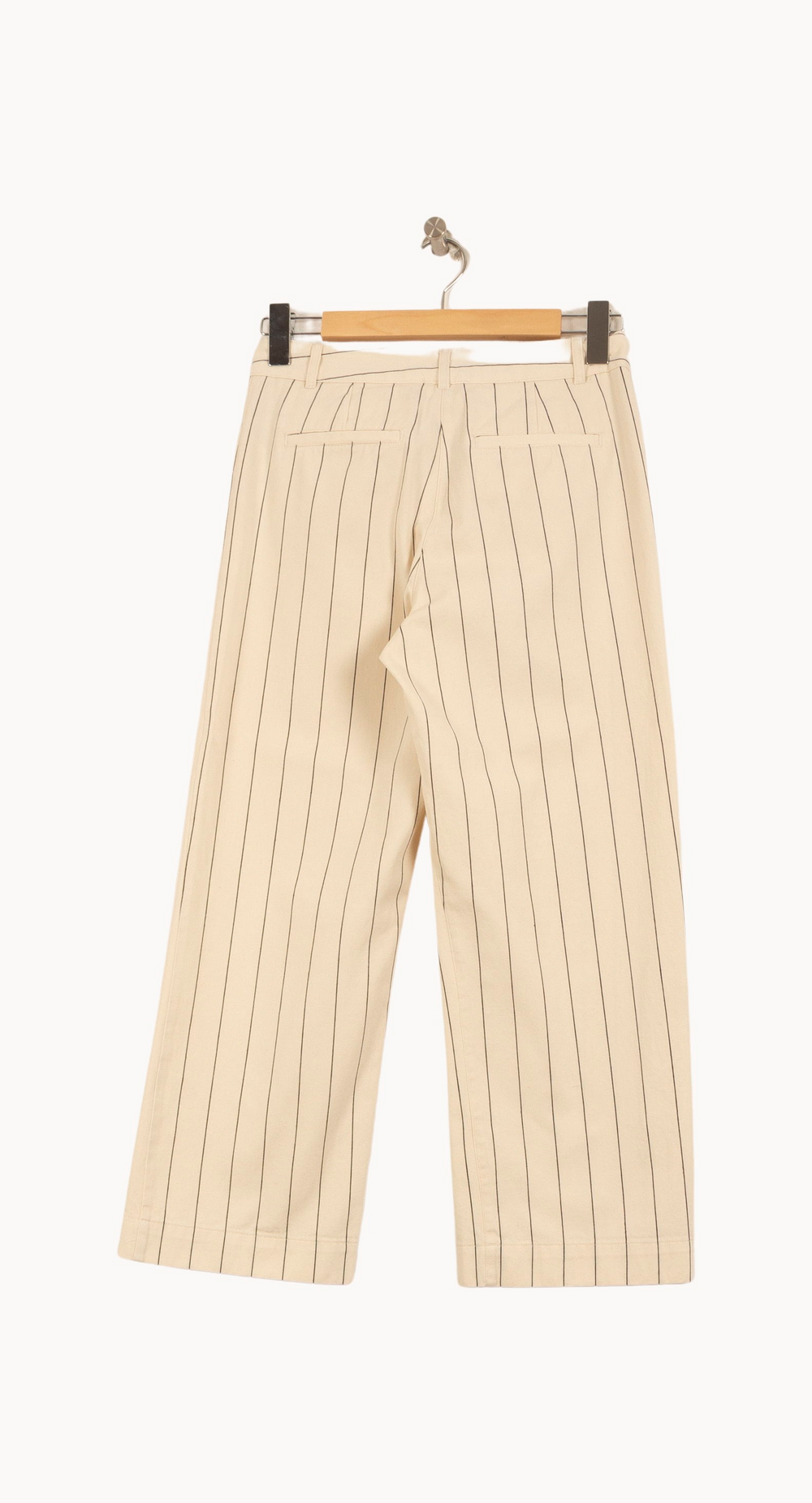 Pantalon Large Beige à Rayures Noires - Taille XS/34 de la marque Maison 123 | PARAD32042 - Vendu par Paradigme - Image 4