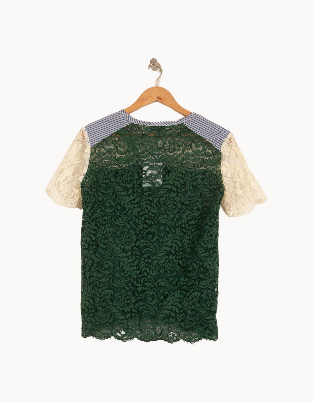 Blouse Vert et Blanc - Taille S/36 de la marque Sandro | PARAD44629 - Vendu par Paradigme - Image 4