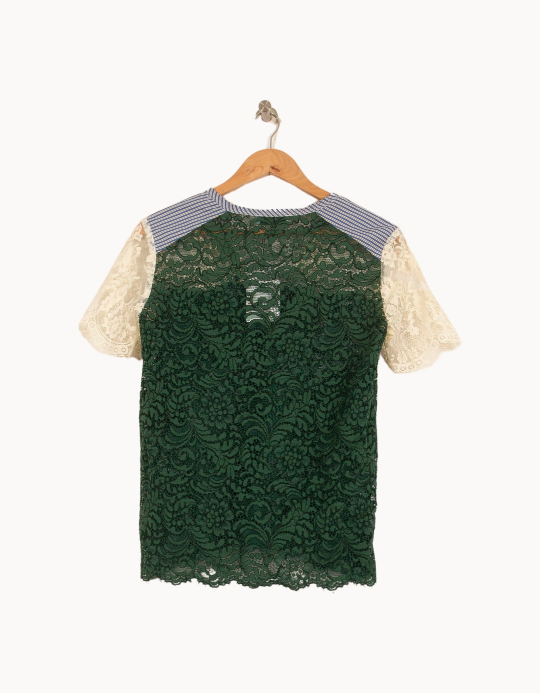 Blouse Vert et Blanc - Taille S/36 de la marque Sandro | PARAD44629 - Vendu par Paradigme - Image 4