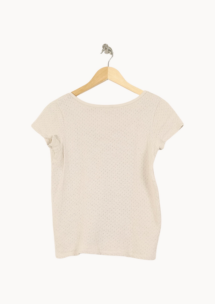 T-shirt Blanc - Taille M/38 de la marque American Vintage | PARAD67833 - Vendu par Paradigme - Image 4