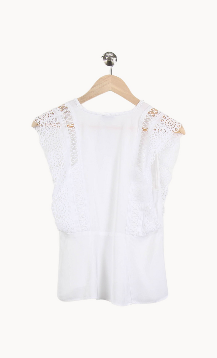 Blouse Blanche - Taille S/36 de la marque Sandro | PARAD46532 - Vendu par Paradigme - Image 4