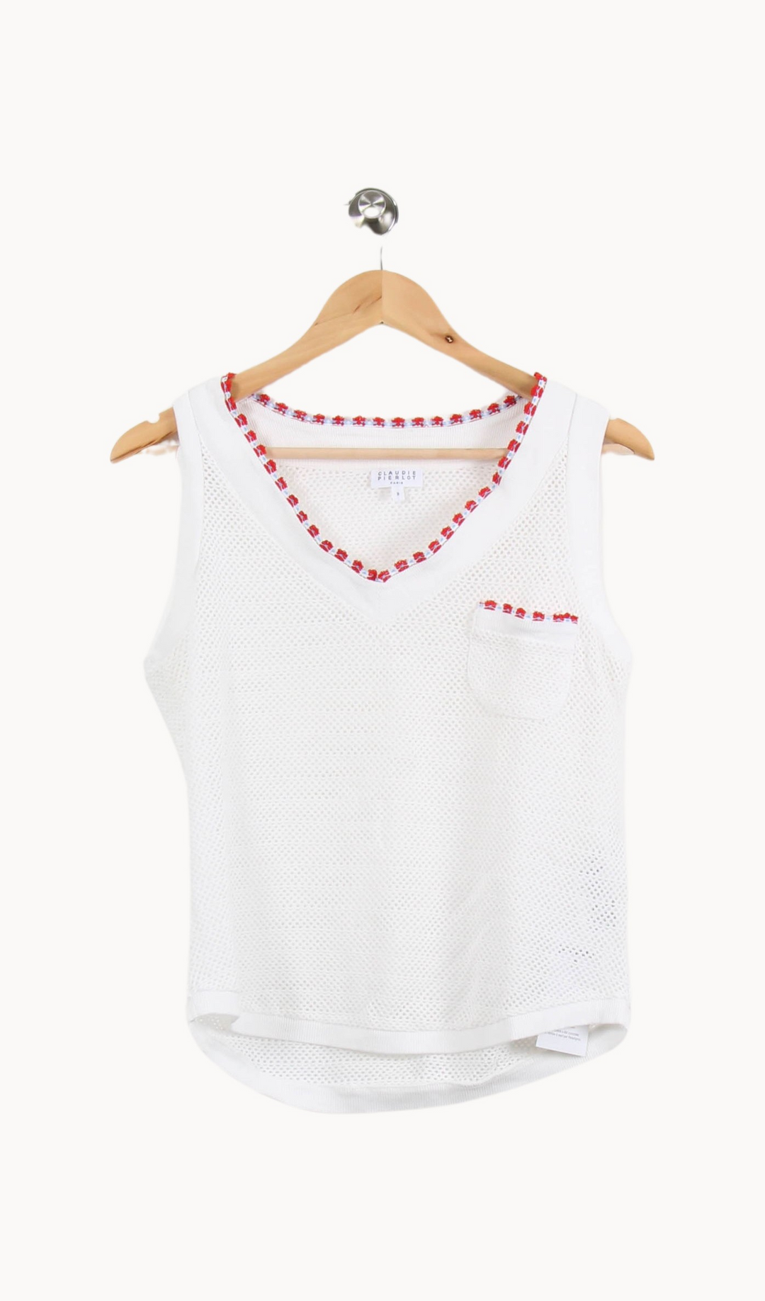 Débardeur Blanc et Rouge - Taille L/40 de la marque Claudie Pierlot | PARAD51853 - Vendu par Paradigme - Image 2