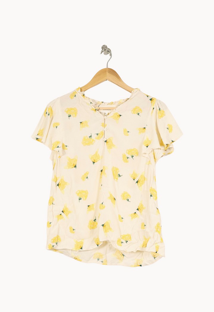 Blouse Blanche et Jaune - Taille XS/34 de la marque ba&sh | PARAD67690 - Vendu par Paradigme - Image 2