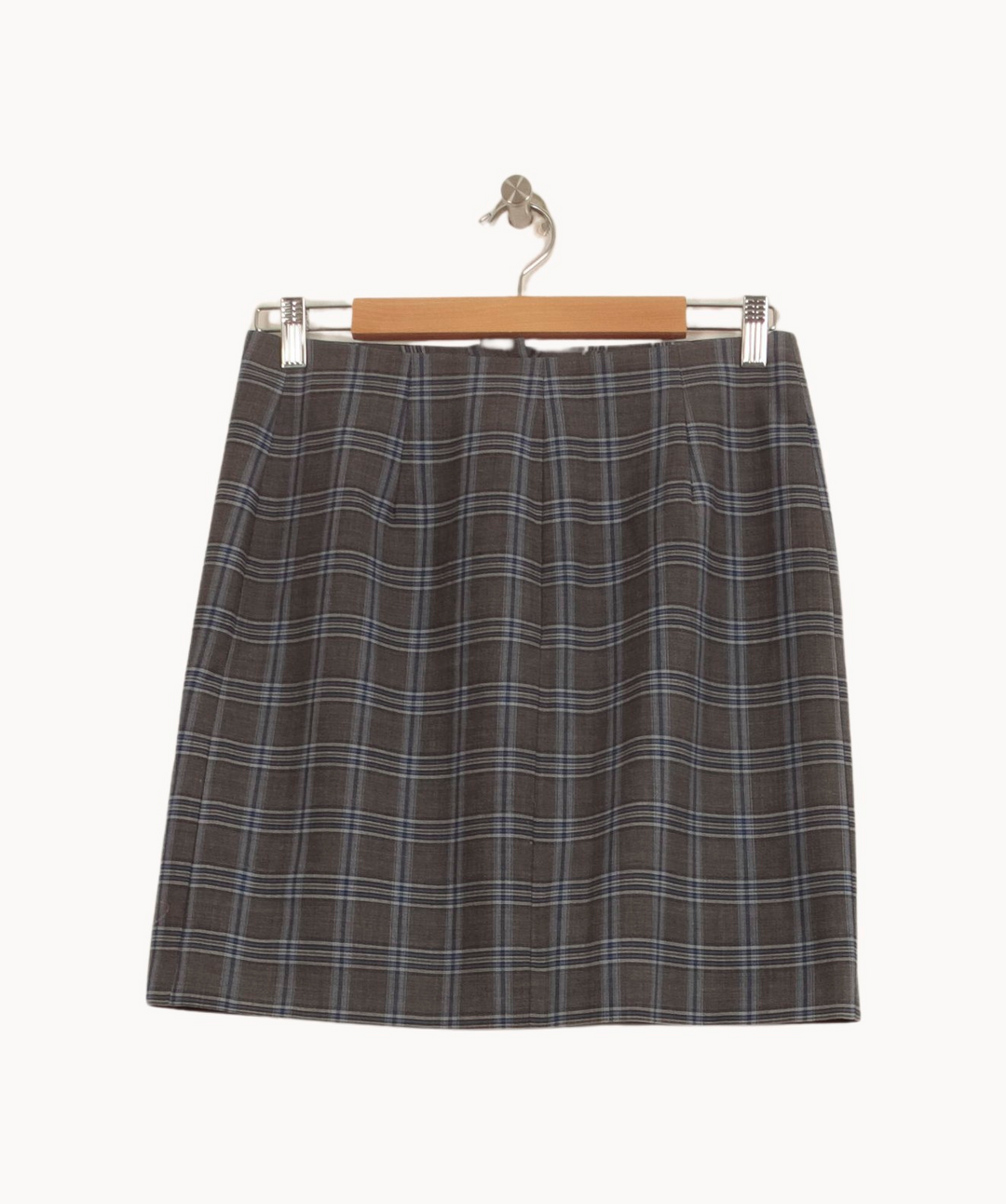Jupe Portefeuille Grise à Carreaux - Taille M/38 de la marque Claudie Pierlot | PARAD44581 - Vendu par Paradigme - Image 4