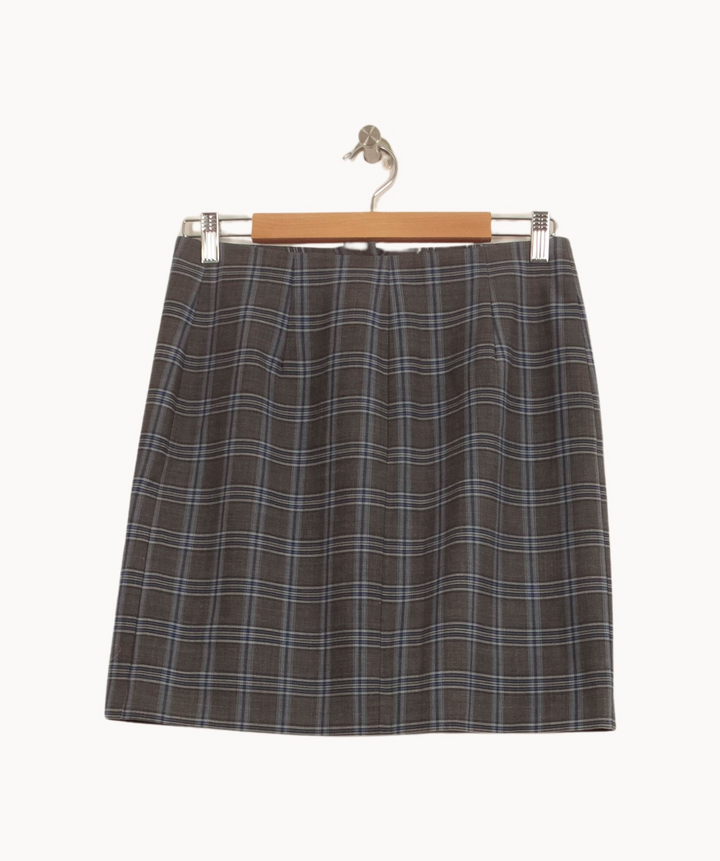 Jupe Portefeuille Grise à Carreaux - Taille M/38 de la marque Claudie Pierlot | PARAD44581 - Vendu par Paradigme - Image 4