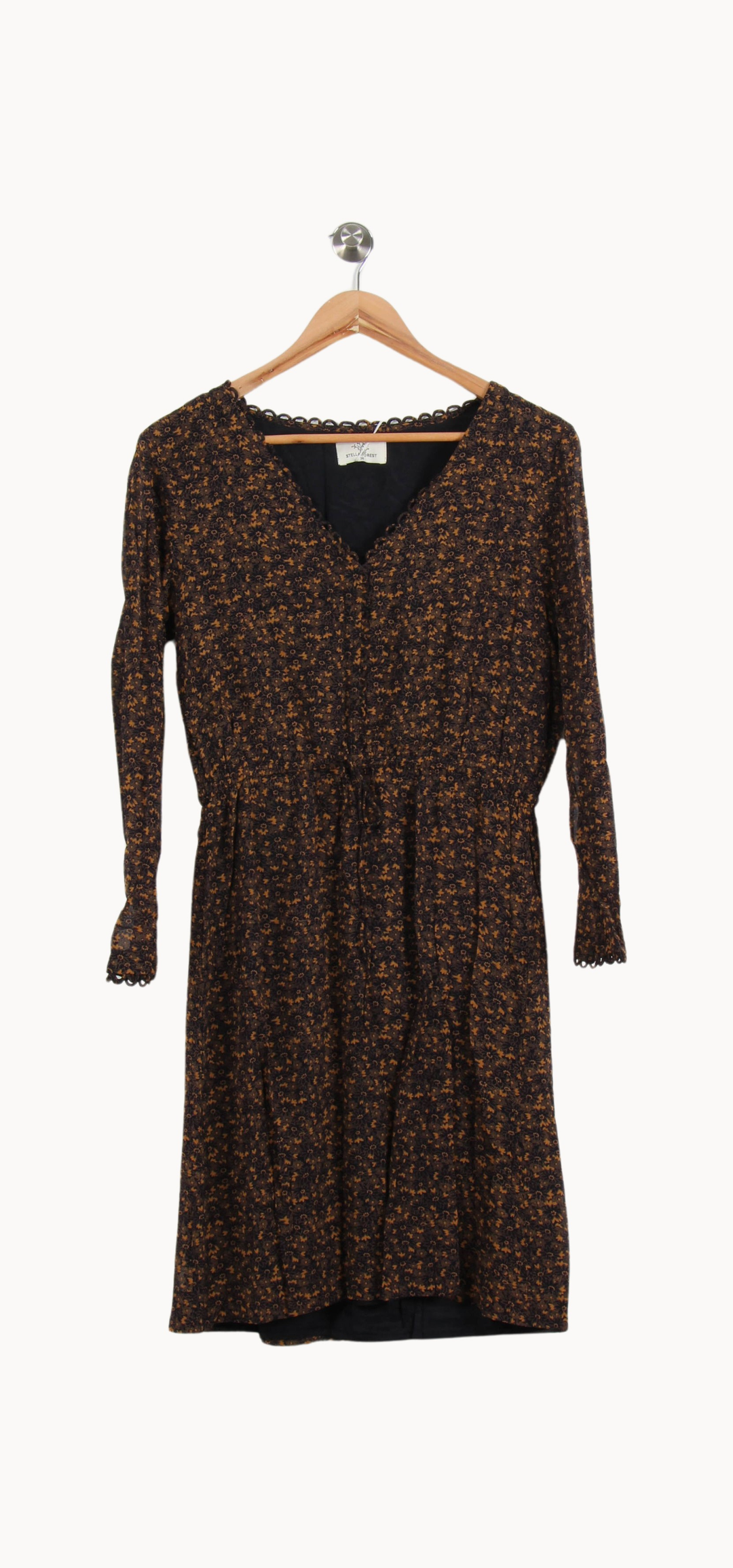 Robe Fleurie Noire et Jaune - Taille M/38 de la marque Stella Forest | PARAD62321 - Vendu par Paradigme - Image 2