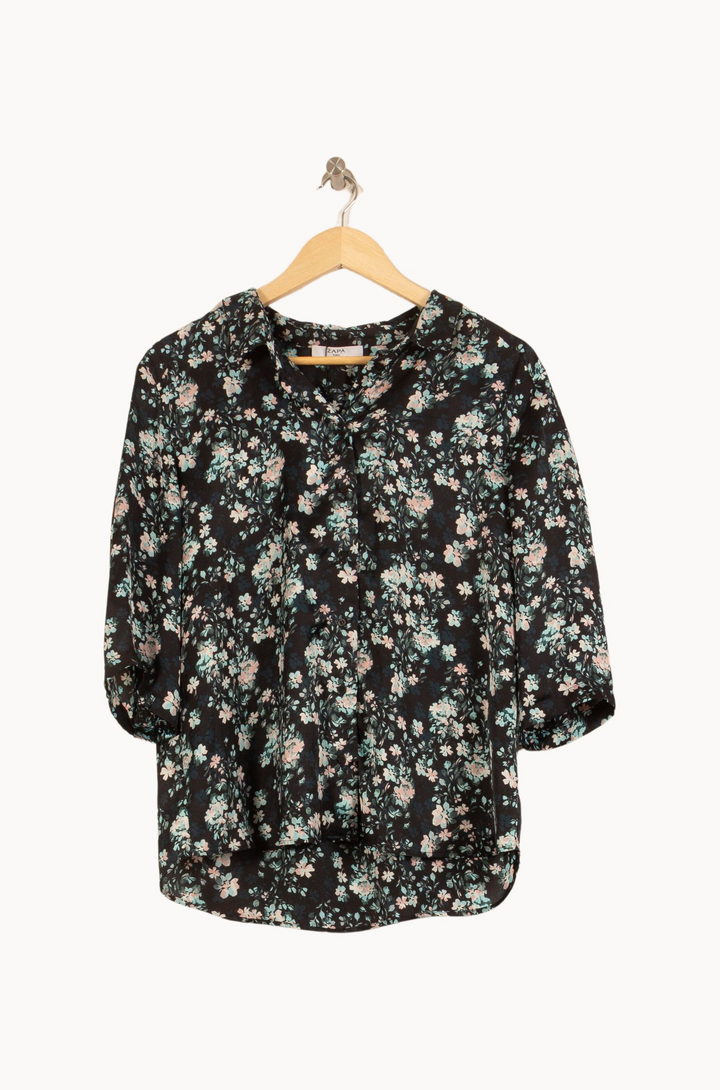 Blouse Noire et Fleurie - Taille M/38 de la marque ZAPA | PARAD45927 - Vendu par Paradigme - Image 2