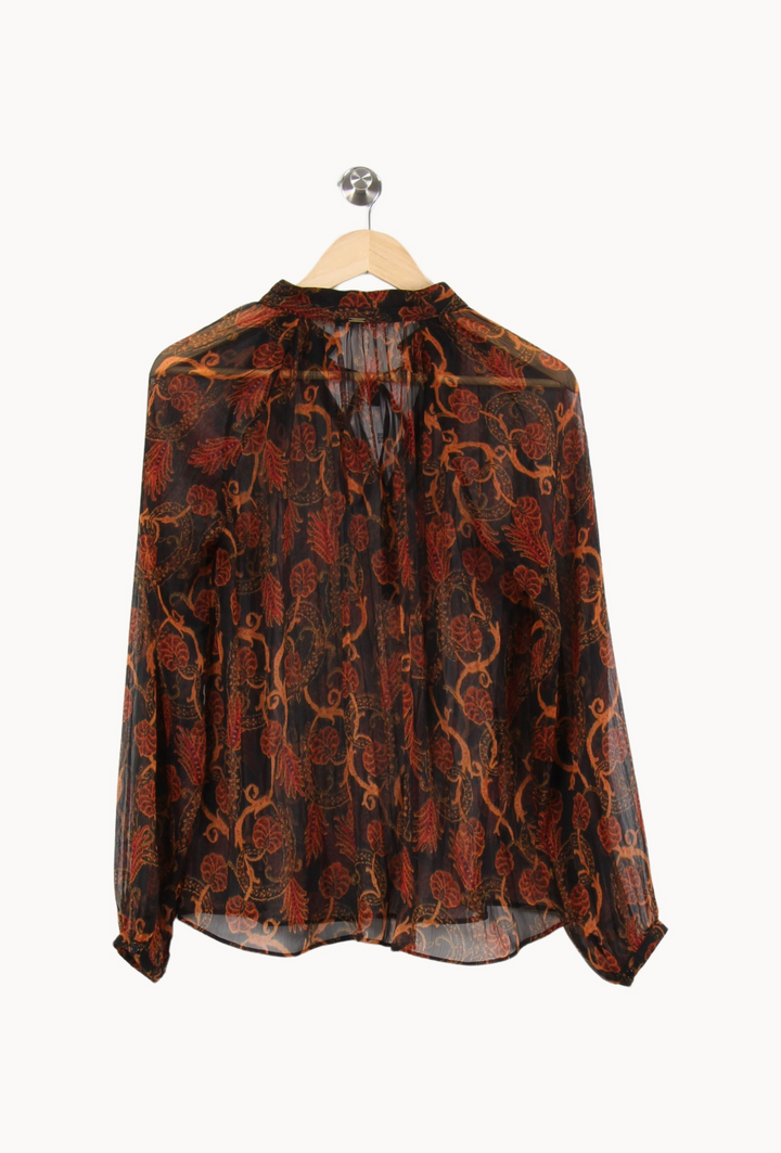 Blouse Marron et Noire - Taille XS/34 de la marque IKKS | PARAD67037 - Vendu par Paradigme - Image 4