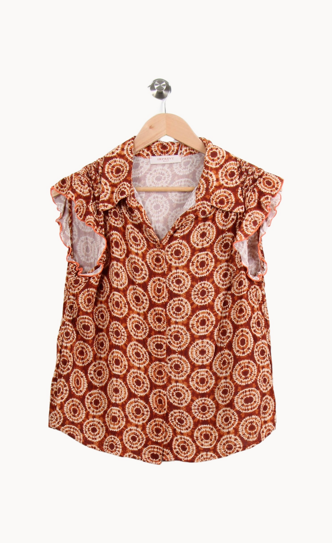 Blouse Sans Manches Marron et Beige - Taille M/38 de la marque Imprevu | PARAD64264 - Vendu par Paradigme - Image 2