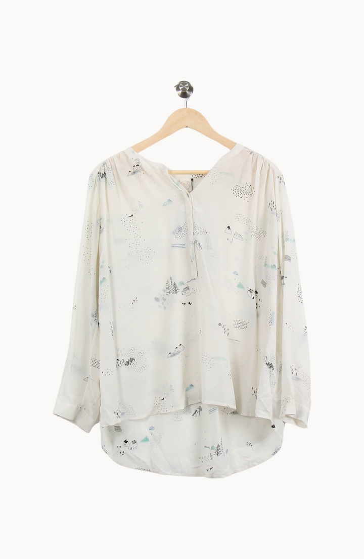 Blouse blanche à motifs - Taille XL/42 de la marque Des petits hauts | PARAD42269 - Vendu par Paradigme - Image 2