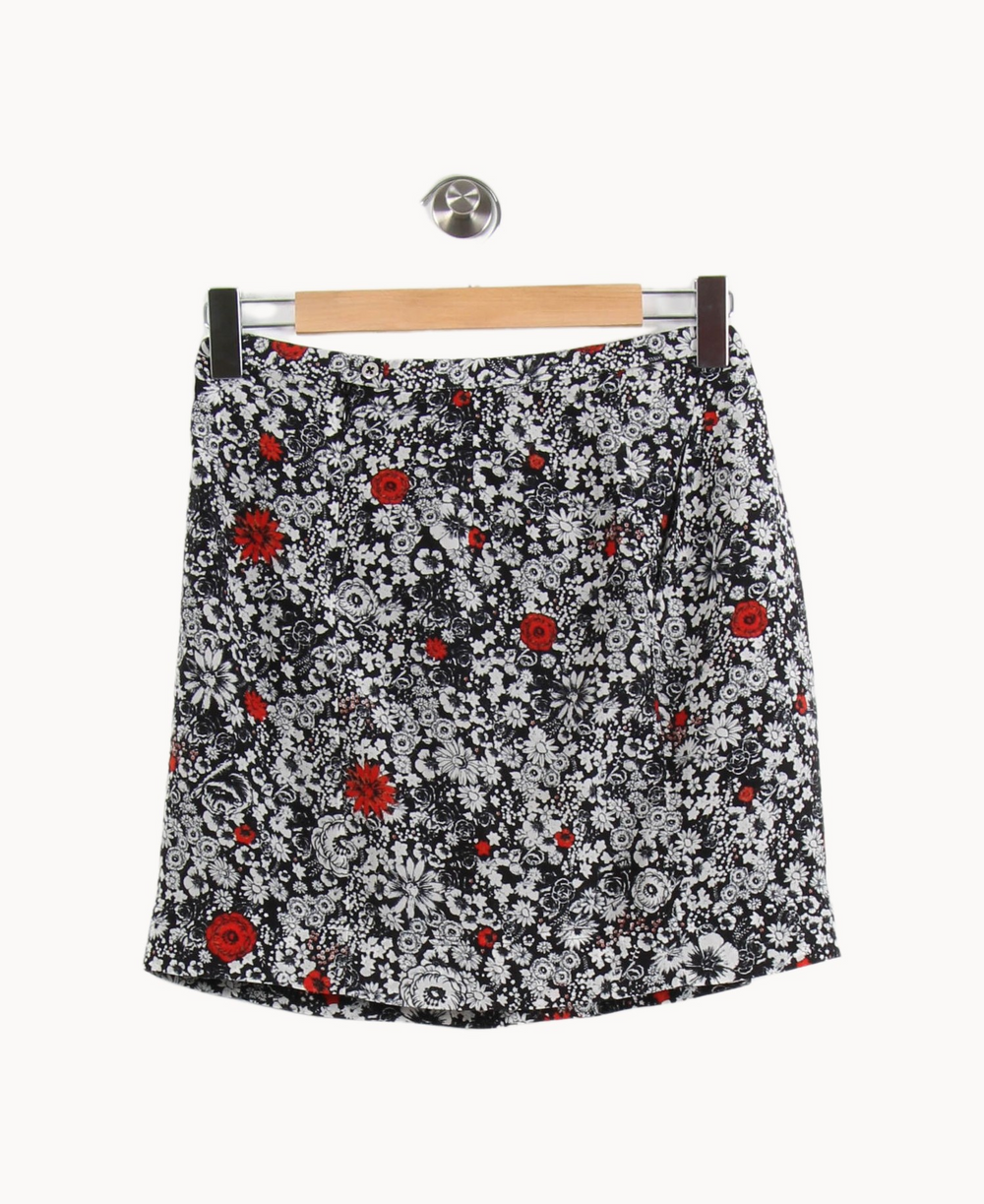 Jupe Plissée Noire et Blanche à Fleurs Rouges - Taille S/36 de la marque Zadig&Voltaire | PARAD65055 - Vendu par Paradigme - Image 4