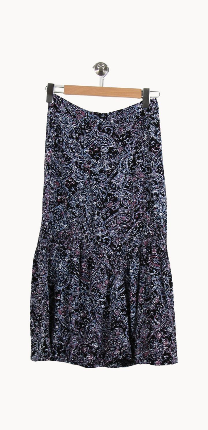 Jupe Longue Noire et Violette - Taille S/36 de la marque La Fée Maraboutée | PARAD67270 - Vendu par Paradigme - Image 2