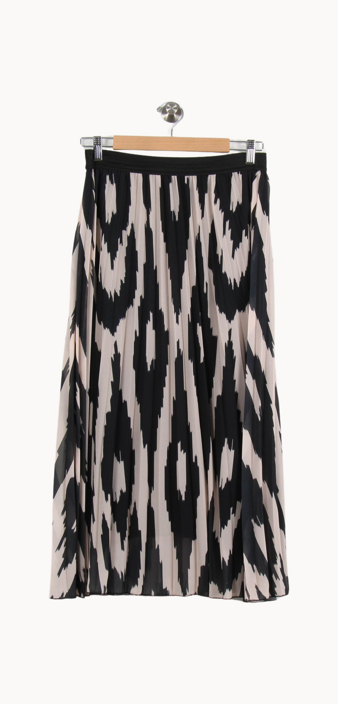Jupe Plissée Noire et Beige - Taille L/40 de la marque La Fée Maraboutée | PARAD67171 - Vendu par Paradigme - Image 4