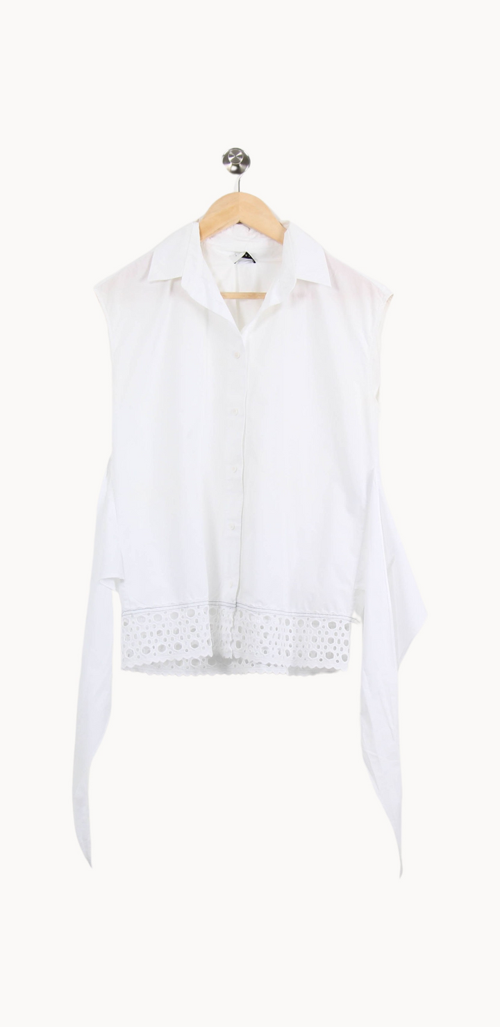 Chemise Sans Manches Blanche - Taille S/36 de la marque Sandro | PARAD34363 - Vendu par Paradigme - Image 2