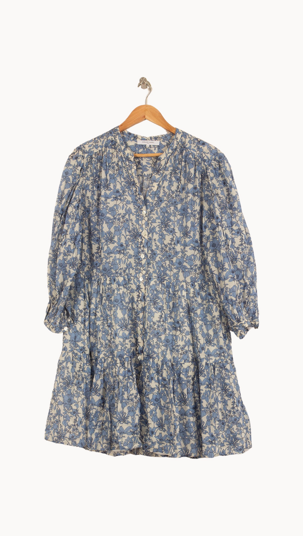 Robe Fleurie Bleue et Blanche - Taille XL/42 de la marque Gerard Darel | PARAD50000 - Vendu par Paradigme - Image 2