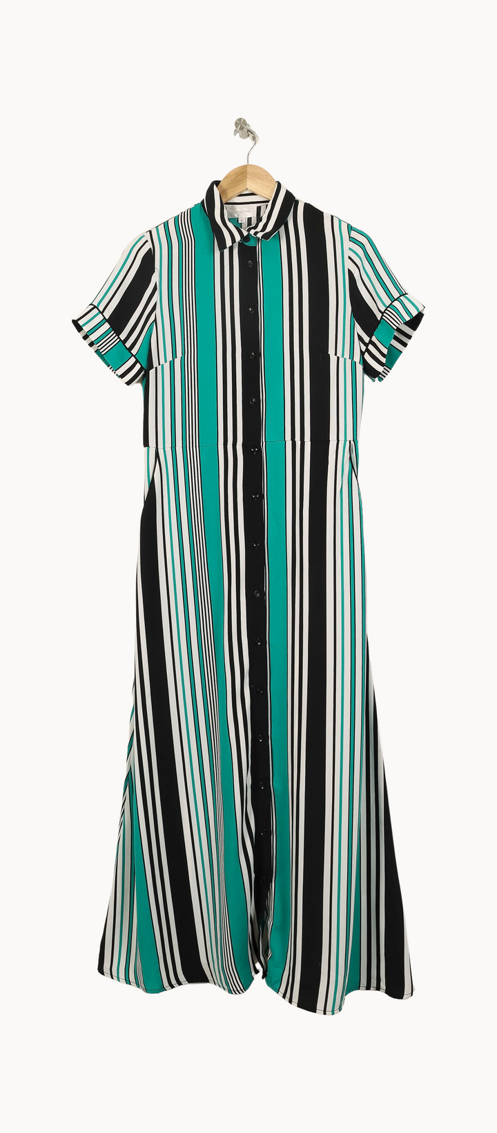 Robe Chemise Noire et Verte - Taille M/38 de la marque Grace & Mila | PARAD66653 - Vendu par Paradigme - Image 2