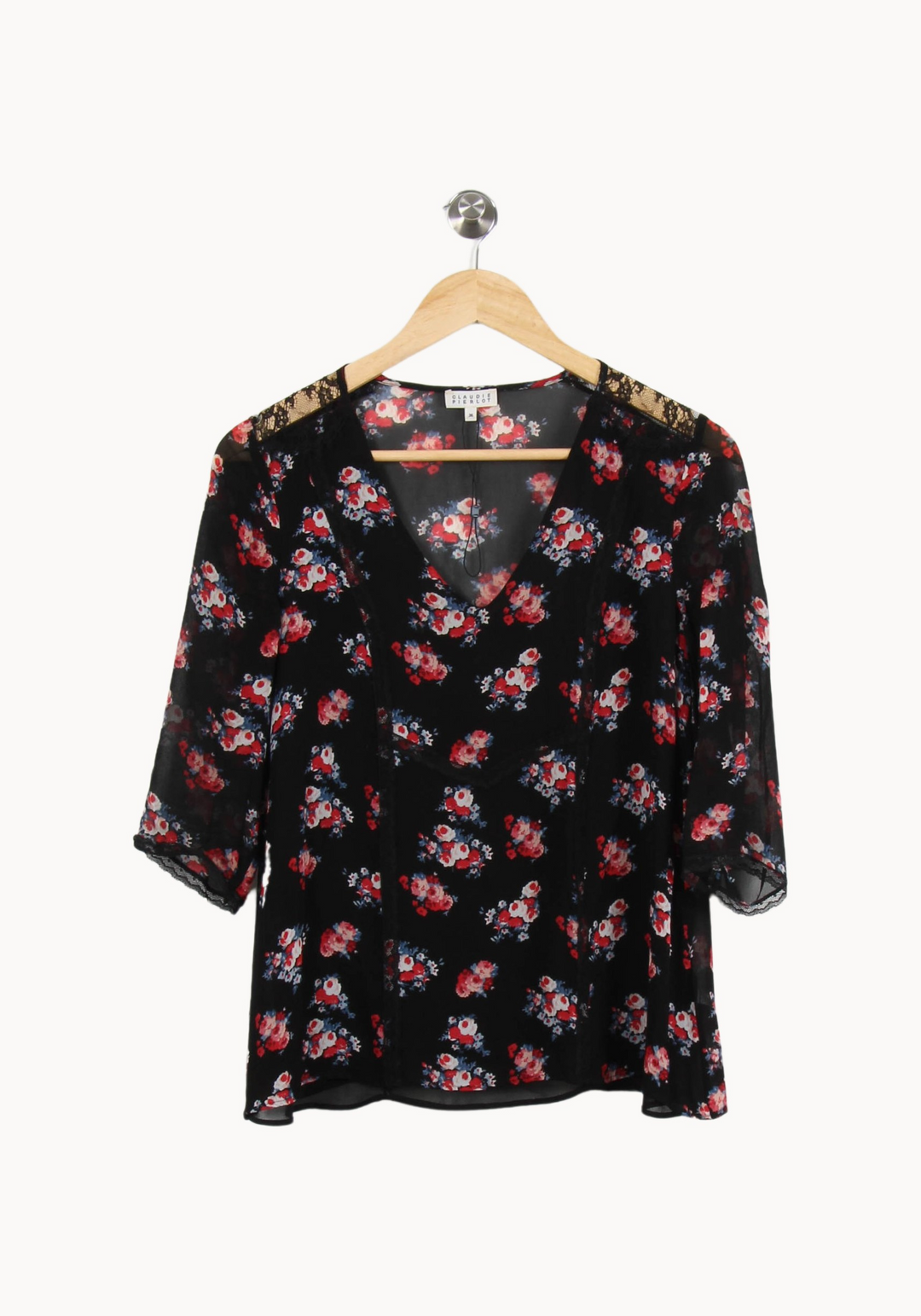 Blouse Noire et Rouge - Taille S/36 de la marque Claudie Pierlot | PARAD52149 - Vendu par Paradigme - Image 2