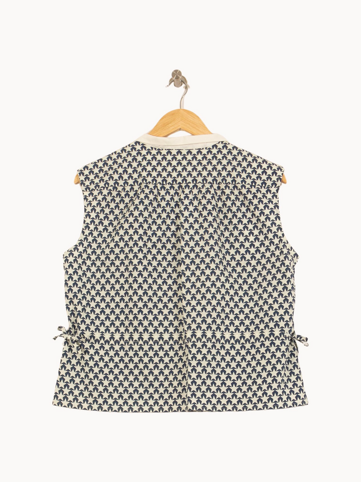 Blouse Sans Manches Bleu et Blanche - Taille XL/42 de la marque Agnès b. | PARAD64244 - Vendu par Paradigme - Image 4