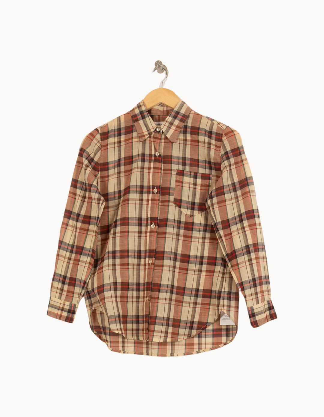 Chemise à Carreaux Beige et Rouge - Taille S/36 de la marque Isabel Marant étoile | PARAD65235 - Vendu par Paradigme - Image 2