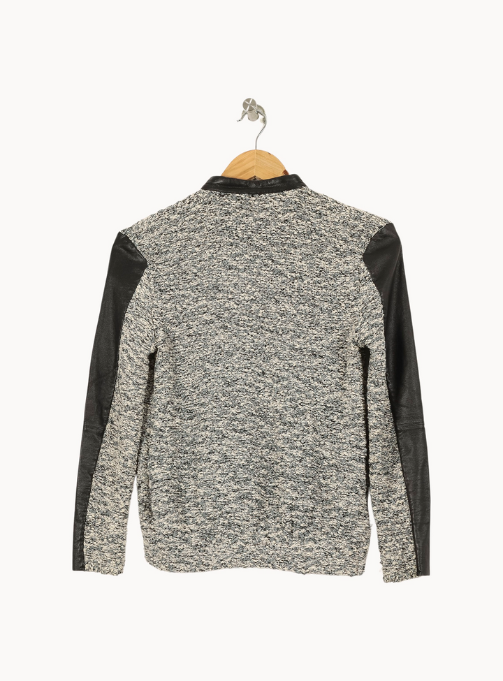 Veste en tweed Grise et Noire - Taille S/36 de la marque Maje | PARAD45067 - Vendu par Paradigme - Image 4