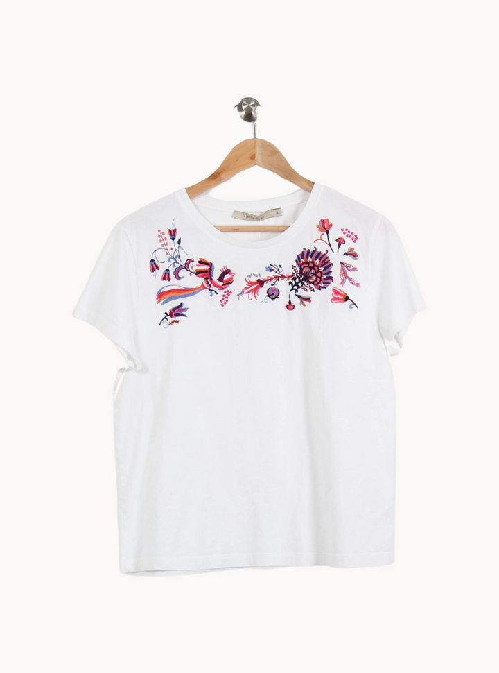 Tee-shirt Blanc et Multicolore - Taille XL/42 de la marque La Fée Maraboutée | PARAD59549 - Vendu par Paradigme - Image 2