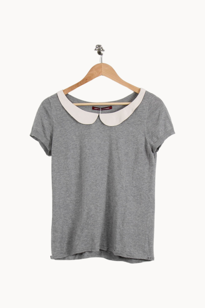 Tee-shirt Gris et Blanc - Taille M/38 de la marque Comptoir des Cotonniers | PARAD63410 - Vendu par Paradigme - Image 2
