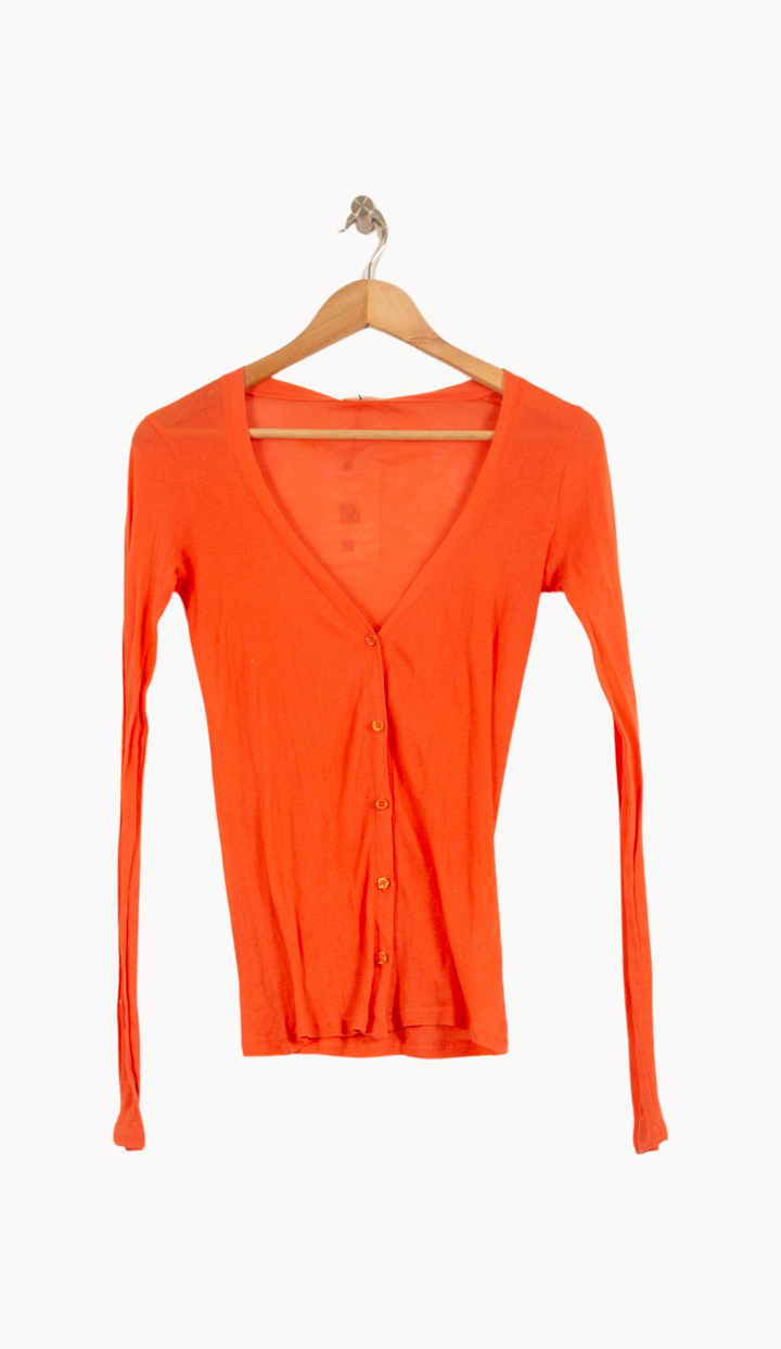 Cardigan Orange - Taille L/40 de la marque American Vintage | RVLI1129 - Vendu par Paradigme - Image 2