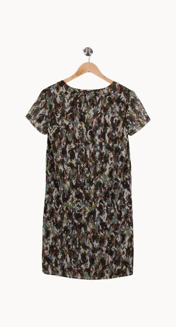 Robe Courte Verte et Marron - Taille XS/34 de la marque IKKS | PARAD67165 - Vendu par Paradigme - Image 4