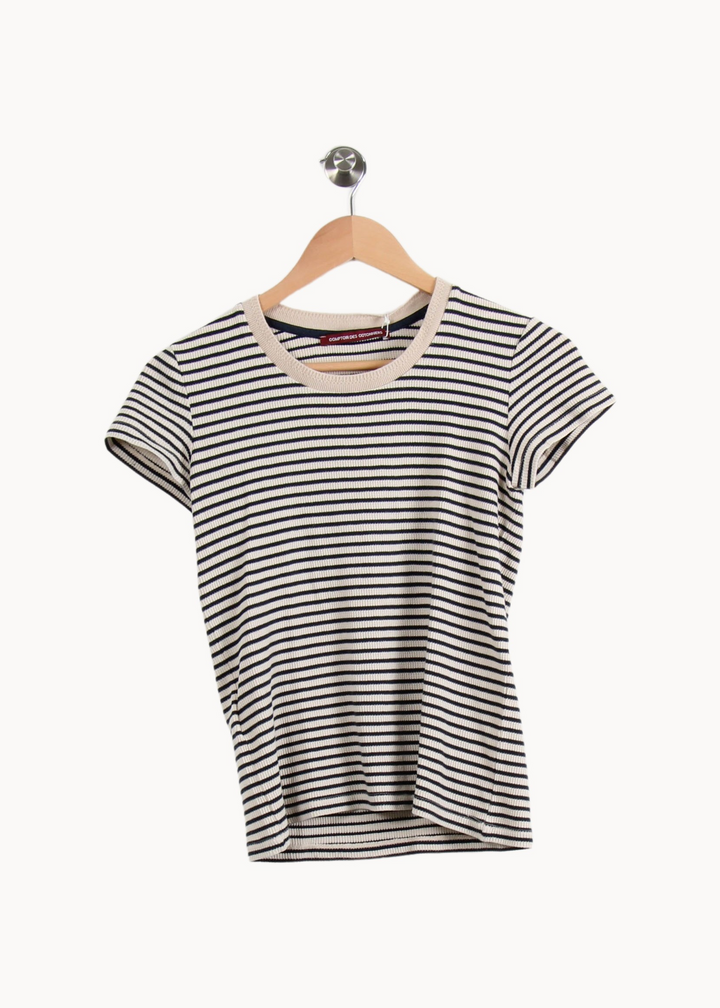Tee-shirt Rayé Beige et Noir - Taille S/36 de la marque Comptoir des Cotonniers | PARAD66567 - Vendu par Paradigme - Image 2