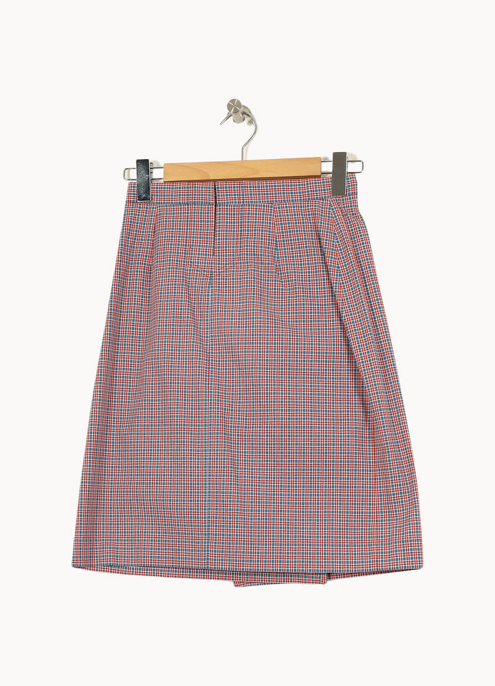 Jupe Portefeuille Rouge et Bleu - Taille S/36 de la marque Ines de la Fressange Paris | PARAD69042 - Vendu par Paradigme - Image 4