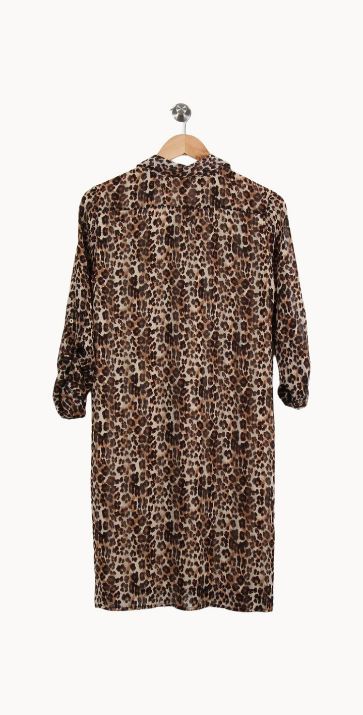 Robe Chemise Léopard Marron et Beige - Taille S/36 de la marque La Petite Etoile | PARAD65287 - Vendu par Paradigme - Image 4