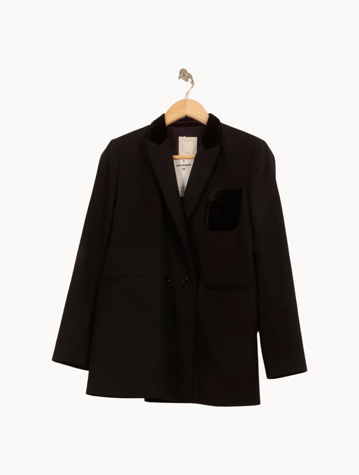Blazer Bleu - Taille S/36 de la marque Sandro | PARAD63981 - Vendu par Paradigme - Image 2