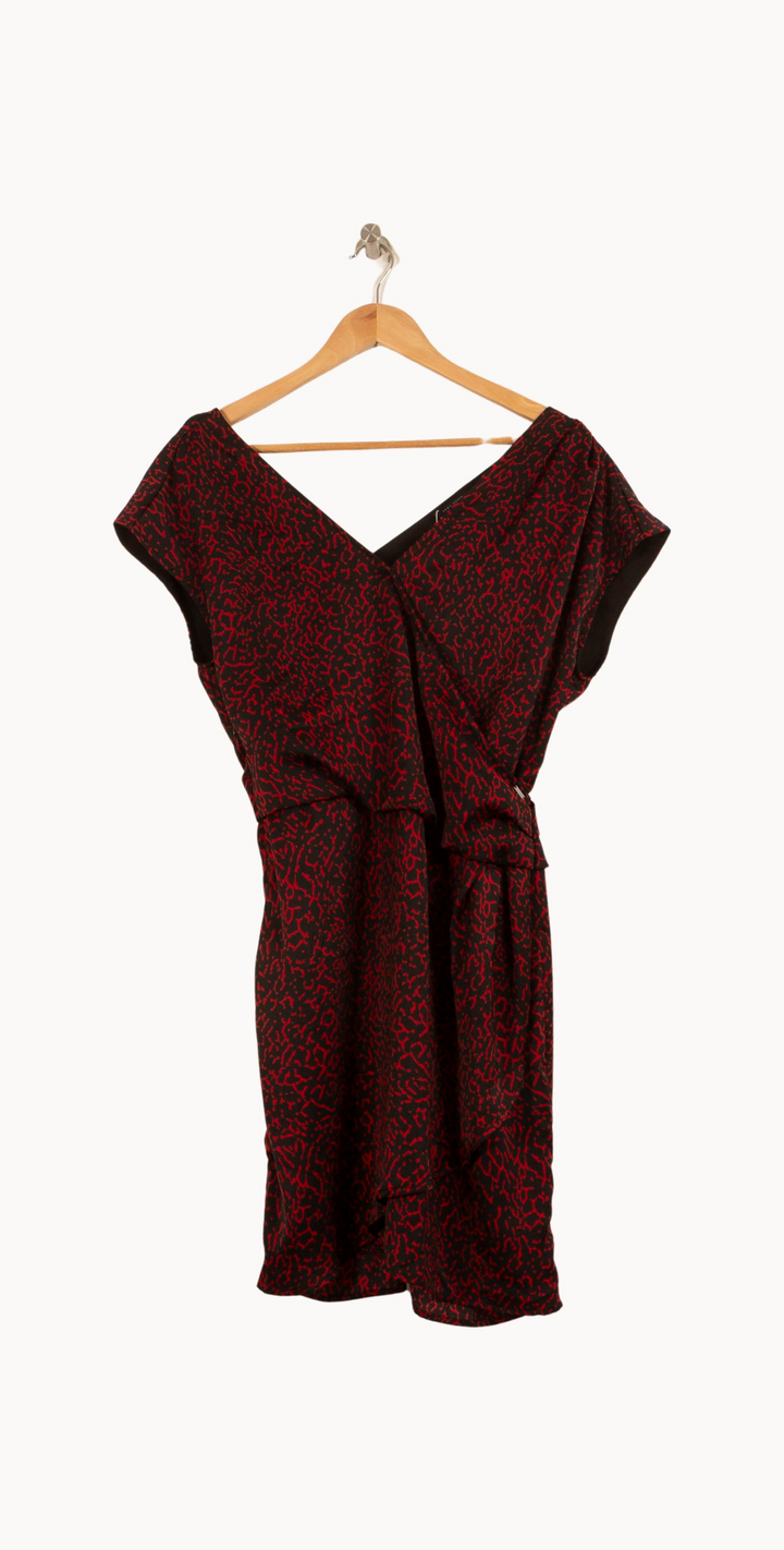 Robe Portefeuille Noire et Bordeaux - Taille XS/34 de la marque IKKS | PARAD64232 - Vendu par Paradigme - Image 2