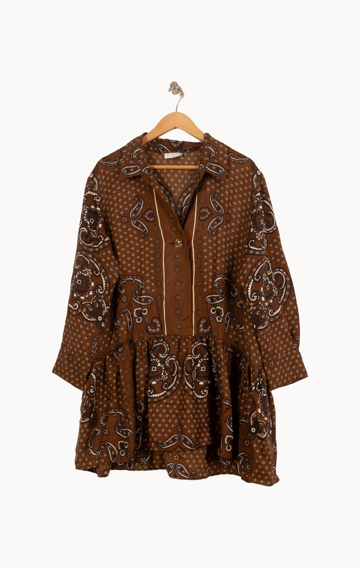 Robe Chemise Marron - Taille L/40 de la marque Sandro | PARAD51475 - Vendu par Paradigme - Image 2