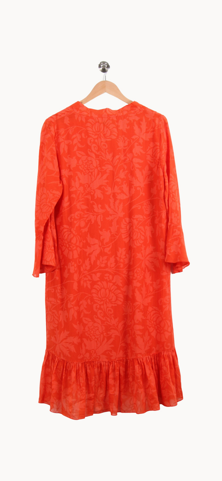 Robe Volantée Orange - Taille L/40 de la marque La Fée Maraboutée | PARAD55718 - Vendu par Paradigme - Image 4