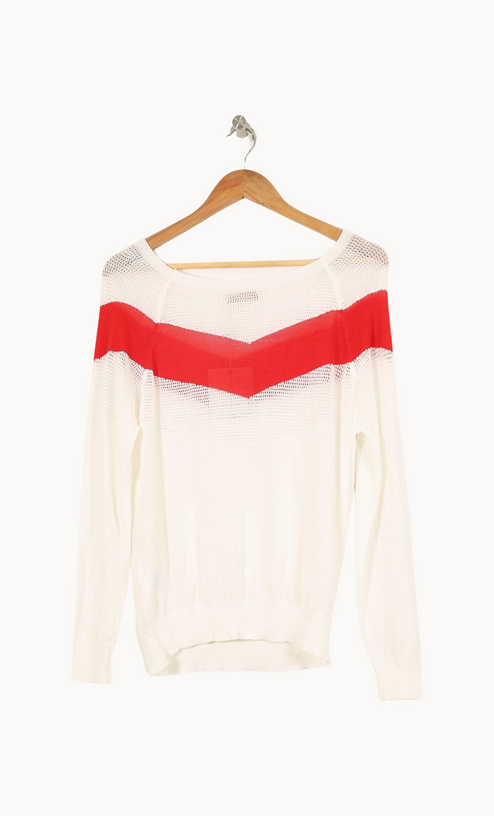 Pull Blanc et Rouge - Taille XL/42 de la marque Imprevu | PARAD34924 - Vendu par Paradigme - Image 4