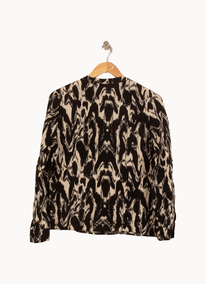 Chemisier Noir et Beige - Taille M/38 de la marque La Fée Maraboutée | PARAD10884 - Vendu par Paradigme - Image 4