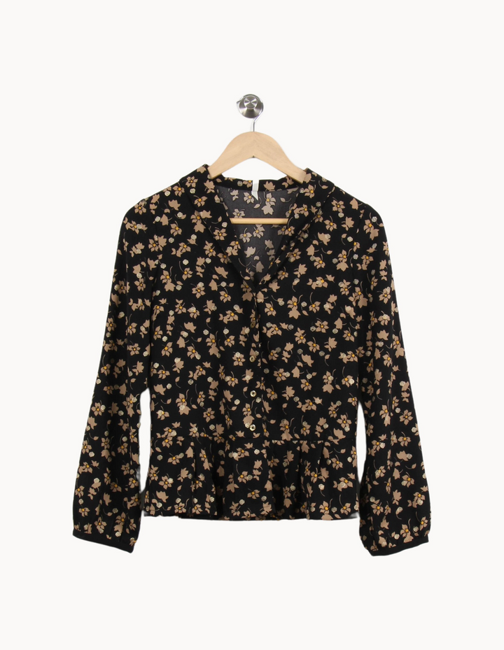 Blouse Noire et Marron - Taille XS/34 de la marque I.Code | PARAD67886 - Vendu par Paradigme - Image 2