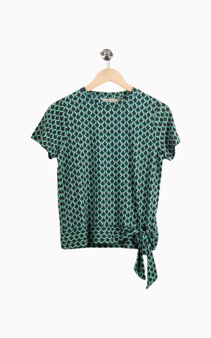 Blouse Verte et Noire - Taille XS/34 de la marque La Fée Maraboutée | PARAD64312 - Vendu par Paradigme - Image 2