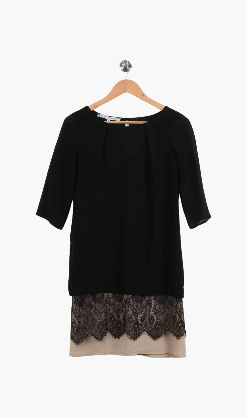Robe Noire et Beige - Taille S/36 de la marque La Fée Maraboutée | PARAD69145 - Vendu par Paradigme - Image 2