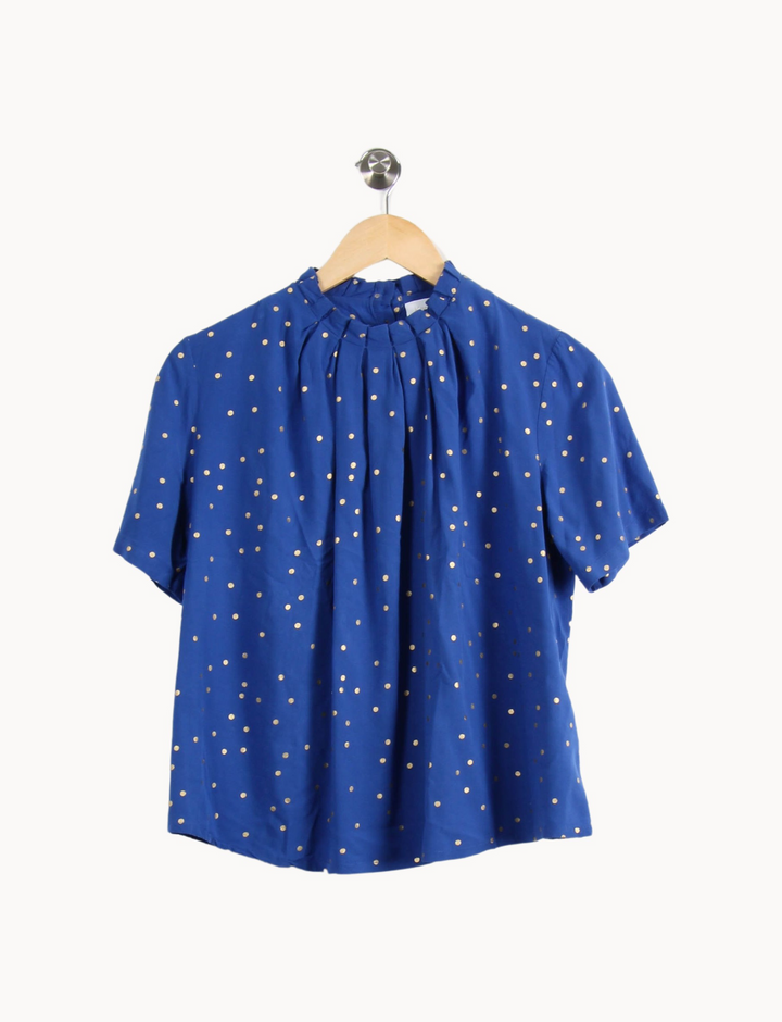 Blouse Bleue à Pois Blancs - Taille M/38 de la marque Karl Marc John | PARAD65090 - Vendu par Paradigme - Image 4