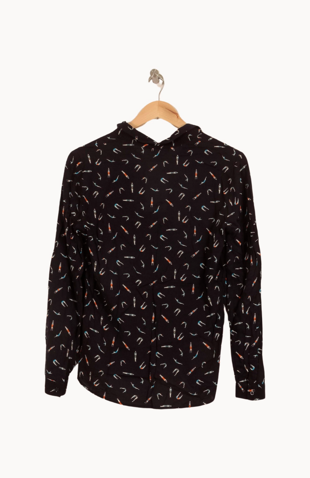 Chemise Noire à Motifs - Taille L/40 de la marque Caroll | PARAD63868 - Vendu par Paradigme - Image 4