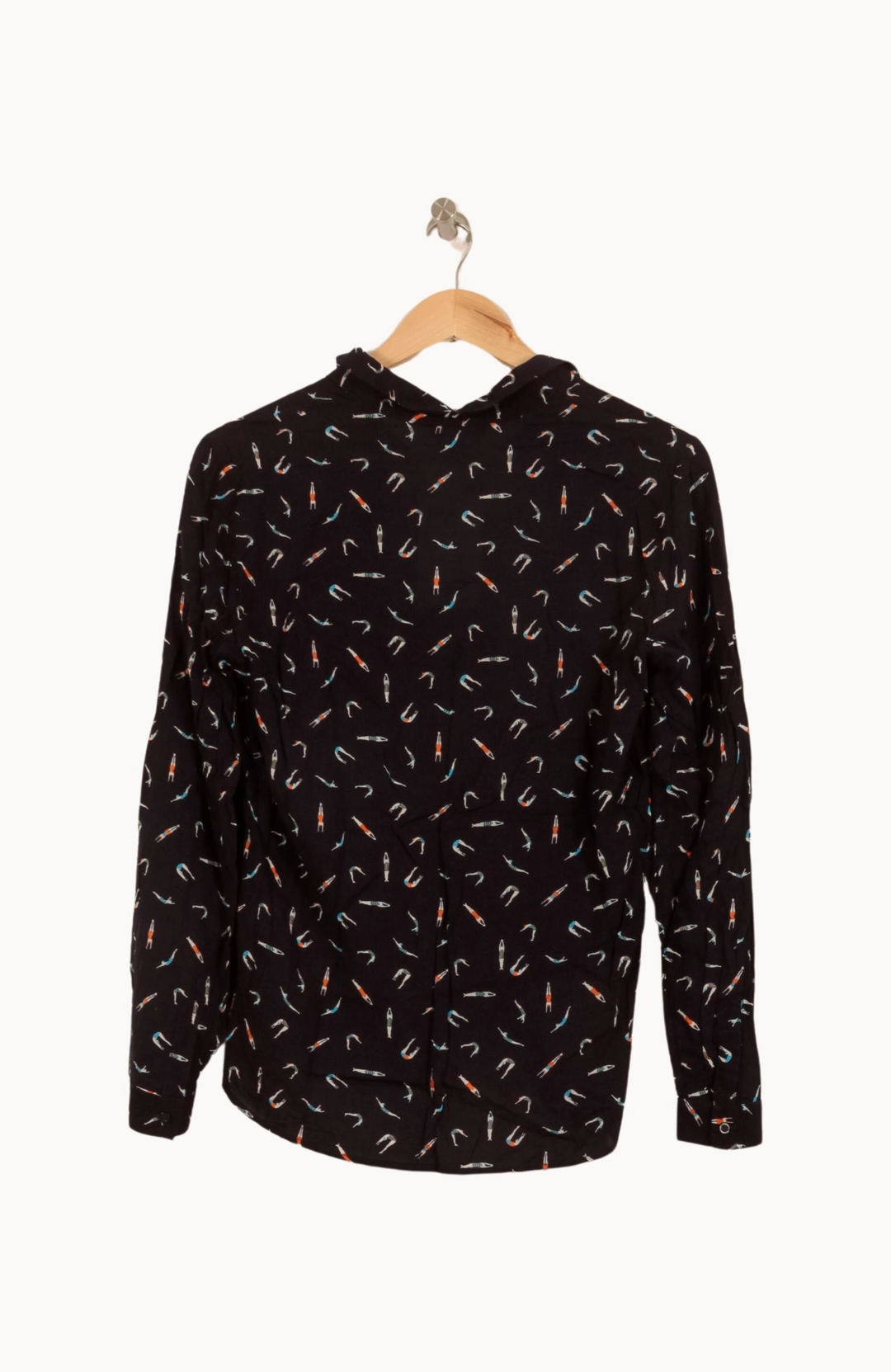 Chemise Noire à Motifs - Taille L/40 de la marque Caroll | PARAD63868 - Vendu par Paradigme - Image 4