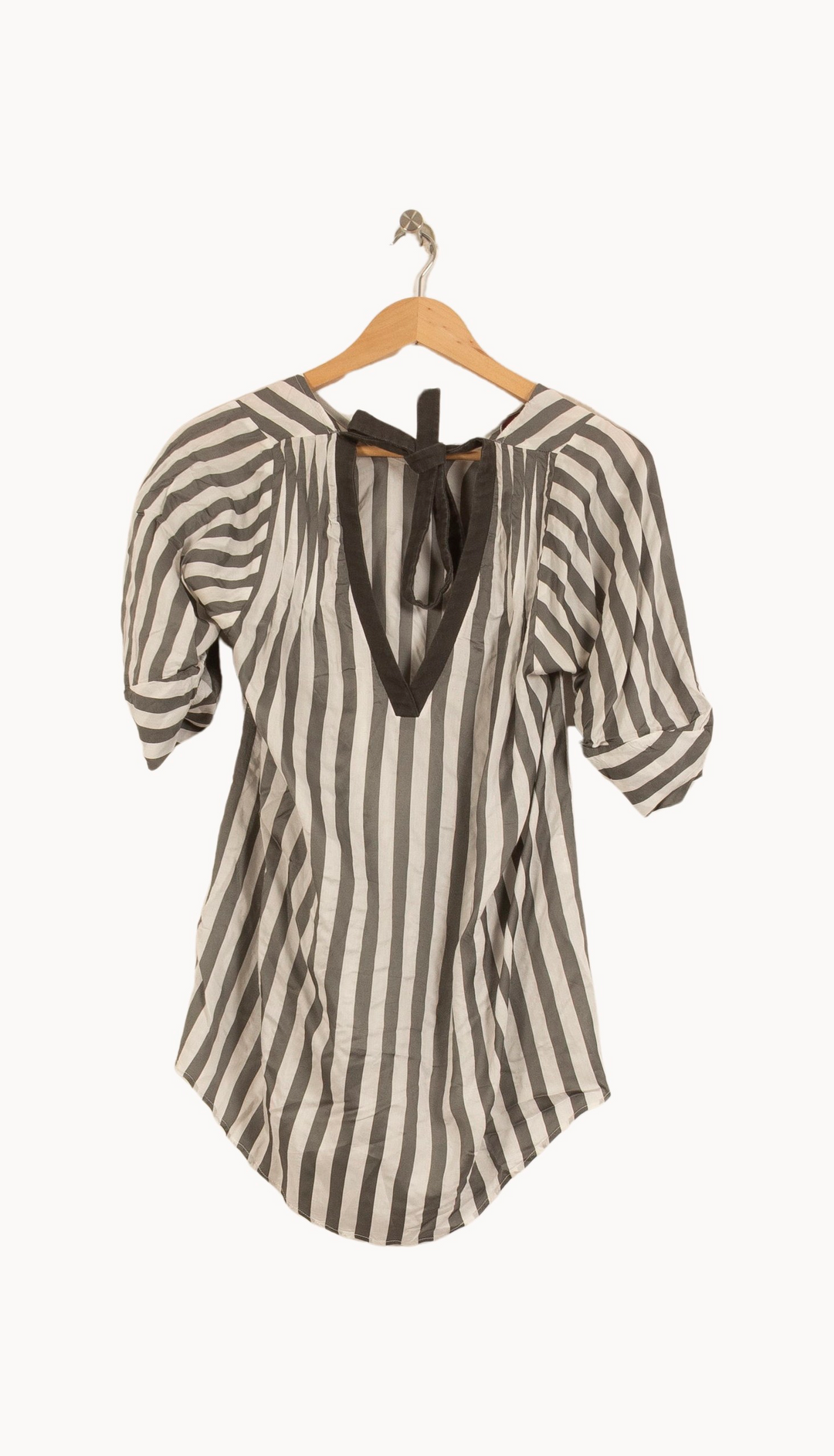 Blouse Rayée Grise et Blanche - Taille M/38 de la marque One Step | PARAD65312 - Vendu par Paradigme - Image 2