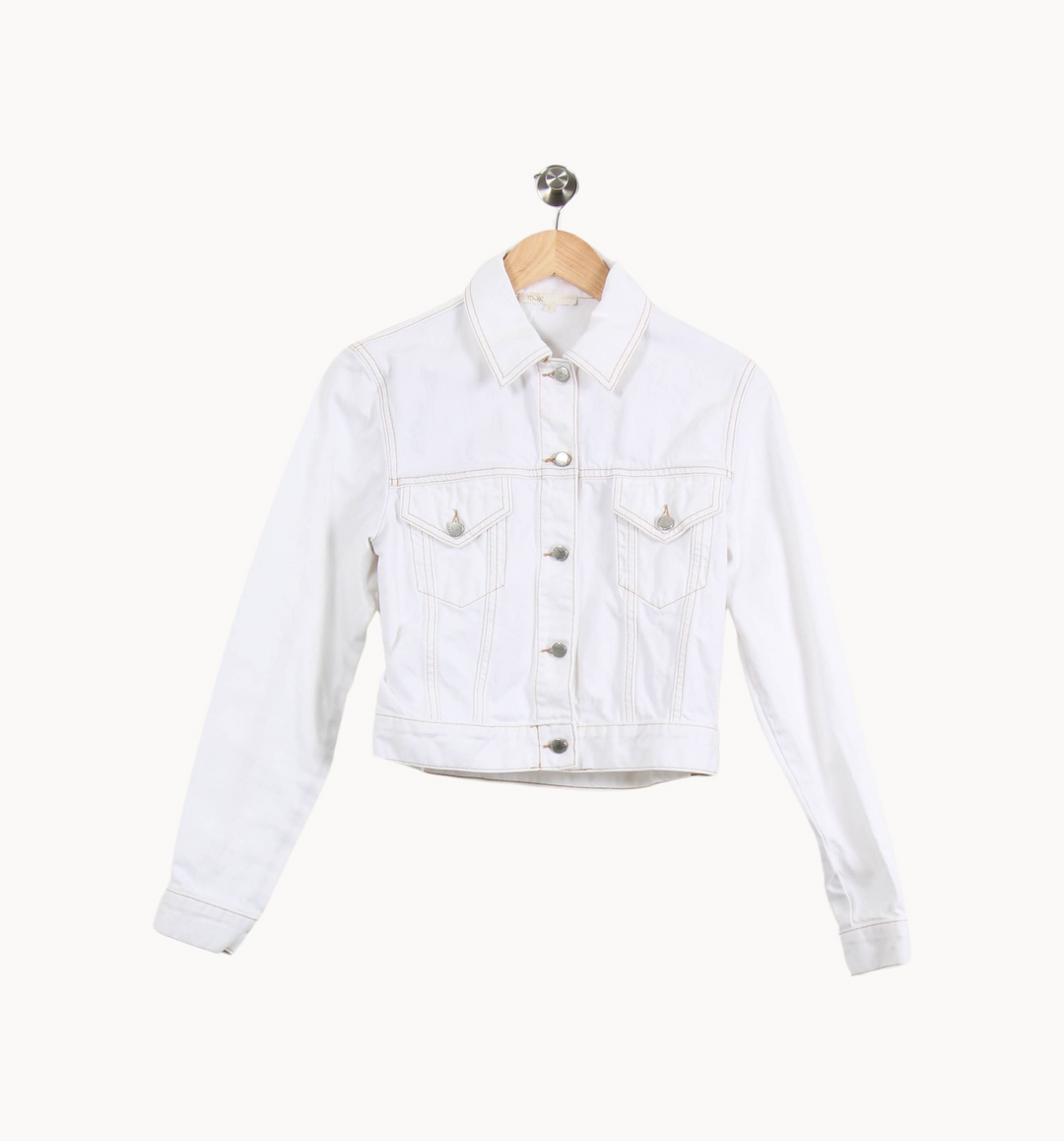 Veste En Jean Blanche - Taille M/38 de la marque Maje | PARAD36283 - Vendu par Paradigme - Image 2