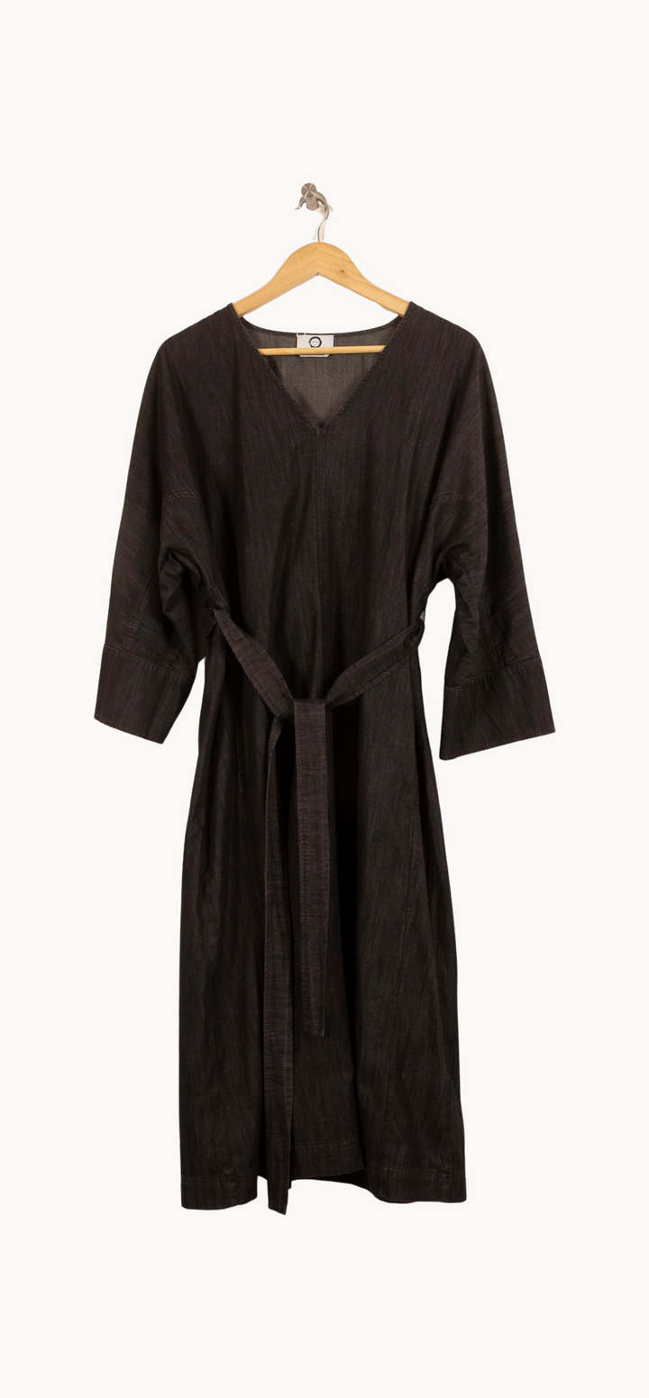 Robe Ceinturée Noire - Taille XL/42 de la marque Marina Rinaldi | PARAD64950 - Vendu par Paradigme - Image 2