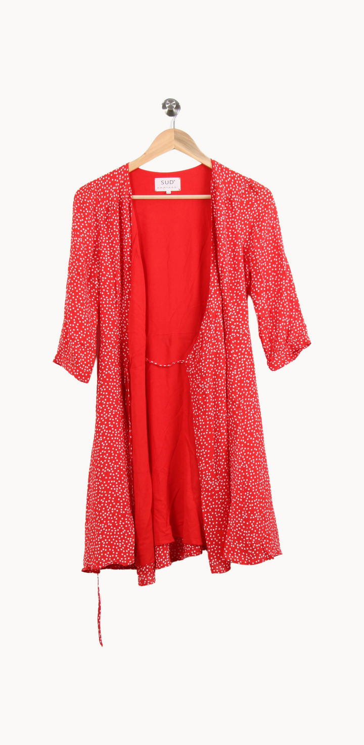 Robe Portefeuille Rouge et Blanche - Taille XS/34 de la marque Sud express | PARAD65382 - Vendu par Paradigme - Image 2