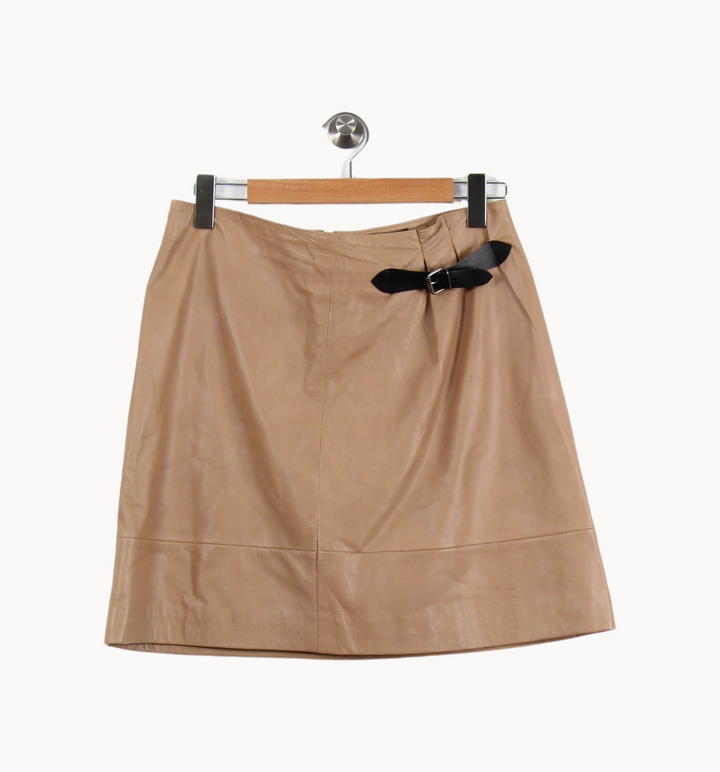 Jupe beige en cuir - Taille L/40 de la marque Caroll | PARAD42539 - Vendu par Paradigme - Image 2