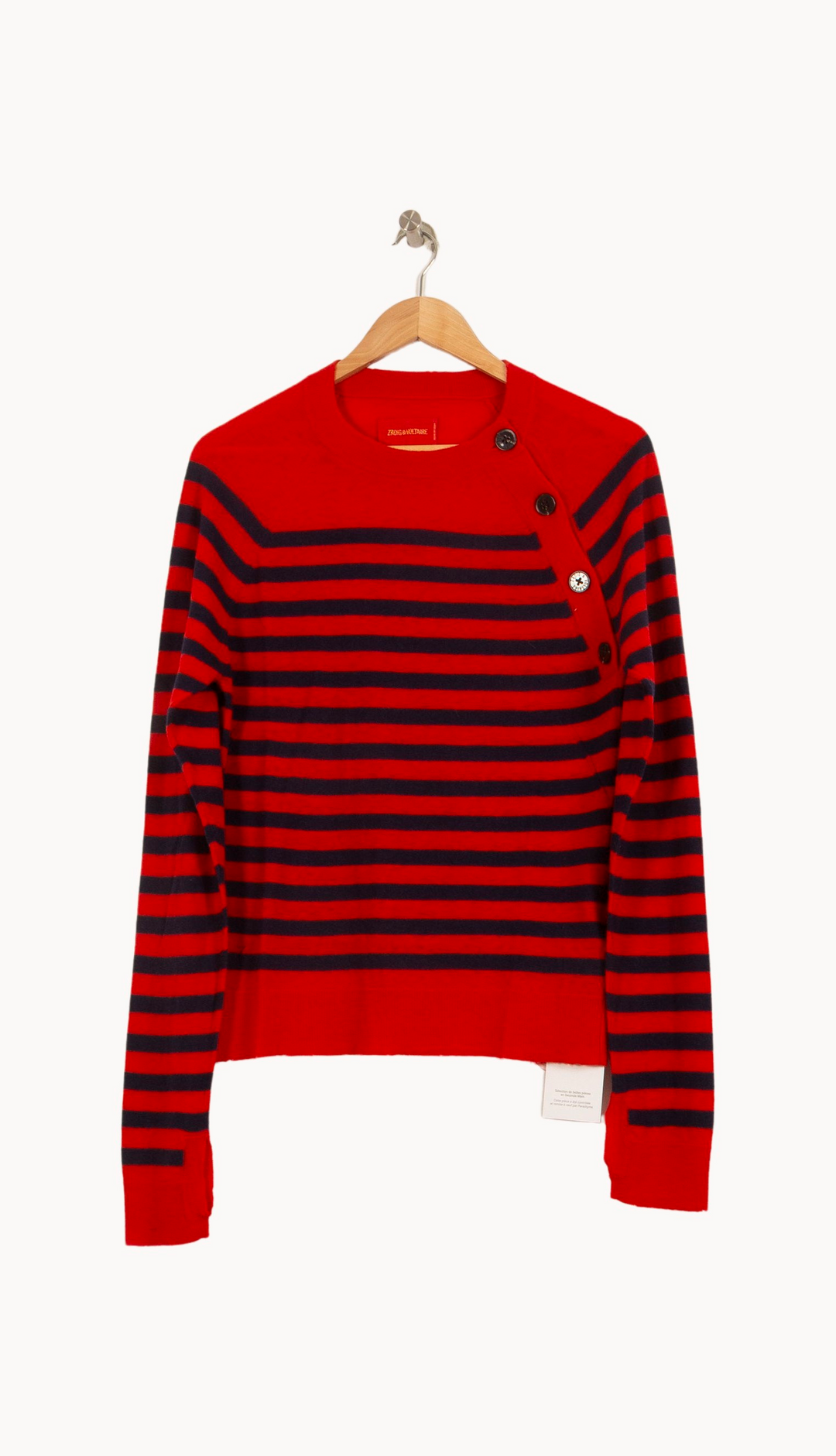 Pull Rayé Rouge et Bleu - Taille S/36 de la marque Zadig&Voltaire | PARAD66459 - Vendu par Paradigme - Image 2